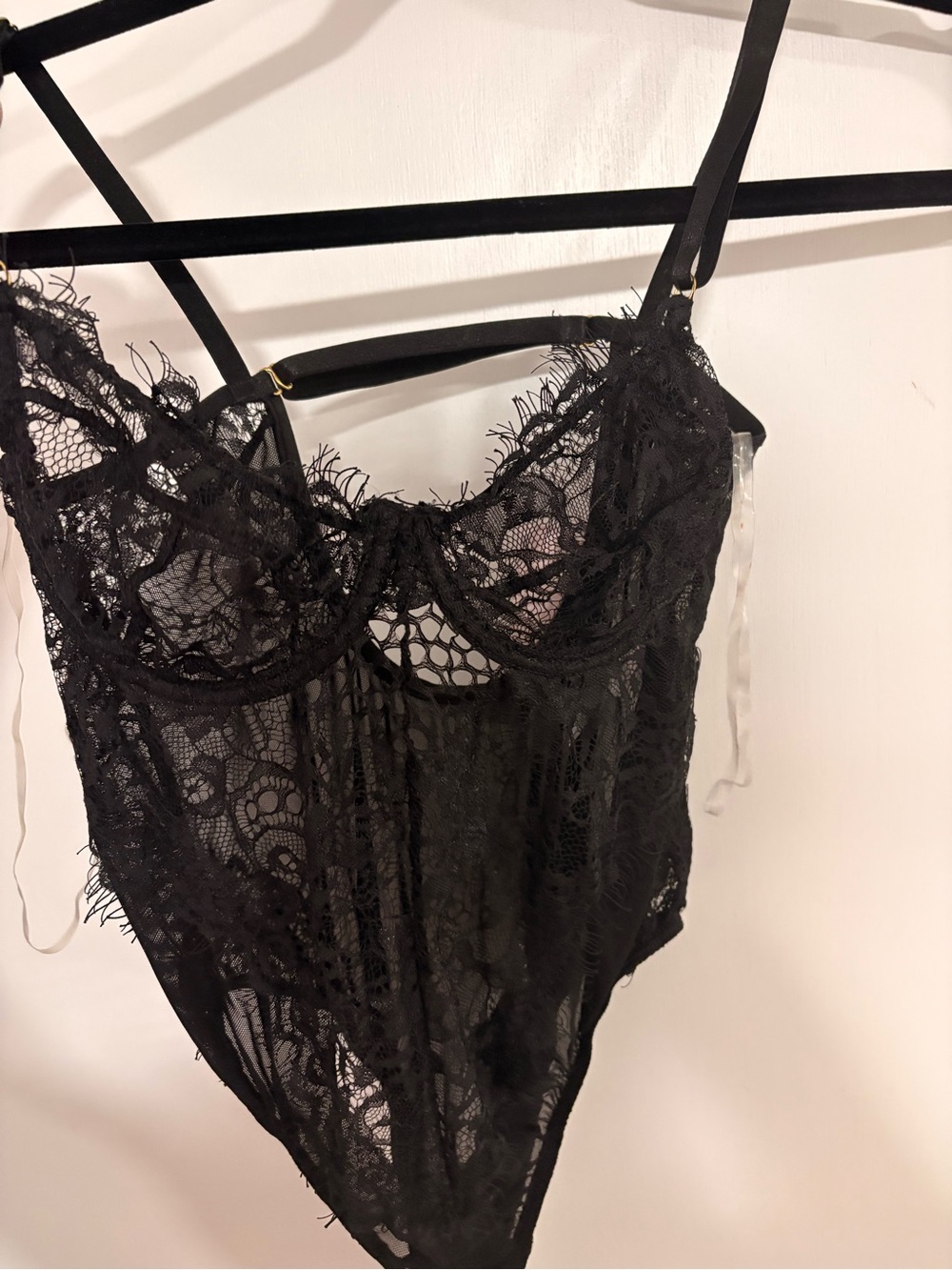 Lola Shoetique Black Sheer Lace Bodysuit Teddy